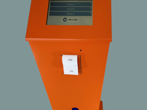 Quiosque Dispensador de Senhas, Ecrã táctil 15pol. Cor Laranja