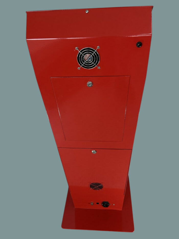 Quiosque Dispensador de Senhas, Ecrã táctil 15pol. Cor Vermelho, Recondicionado (como novo)