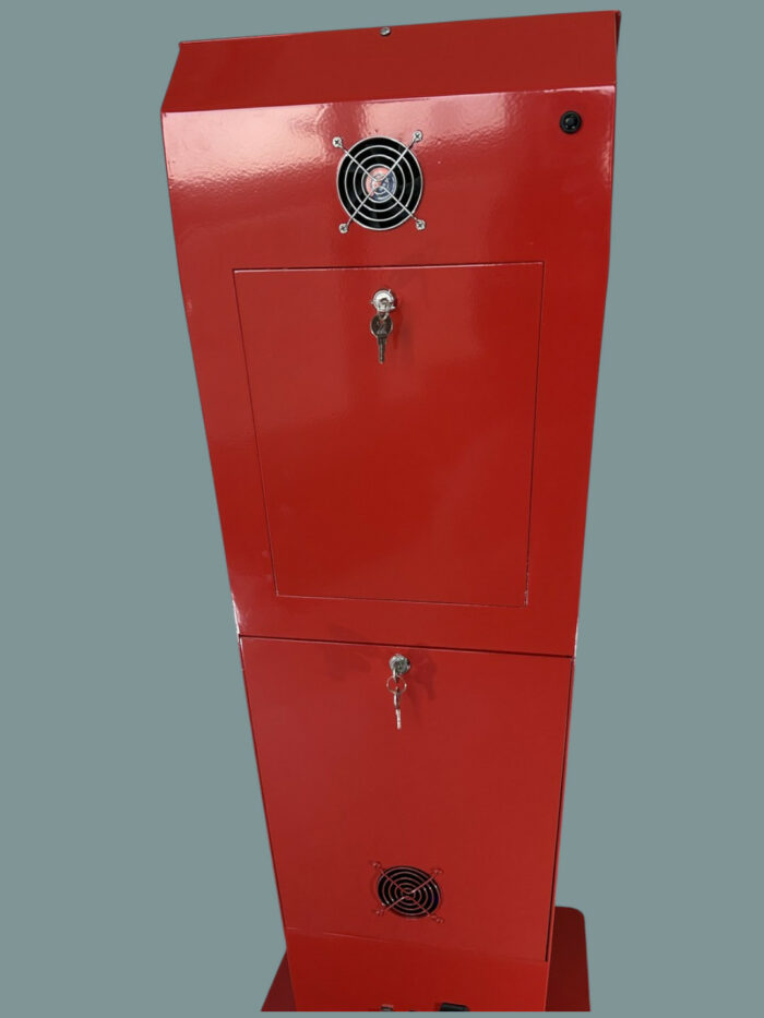 Quiosque Dispensador de Senhas, Ecrã táctil 15pol. Cor Vermelho, Recondicionado (como novo)